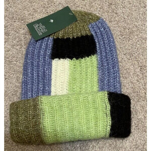 Wild Fable Womens Blue Colorblock Knit Beanie Winter Hat OS